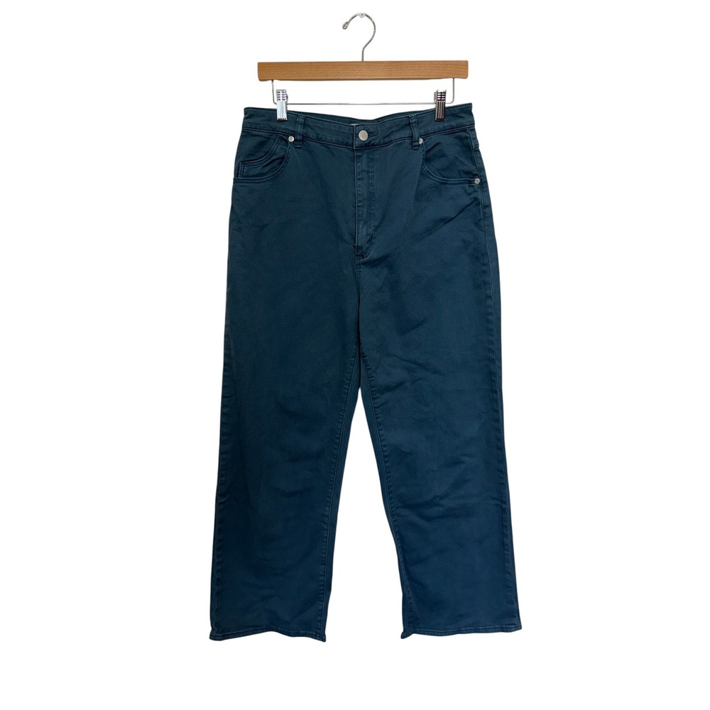 Rolla's Womens Teal Blue Heidi High Rise Straight Leg Pants 32 Retro